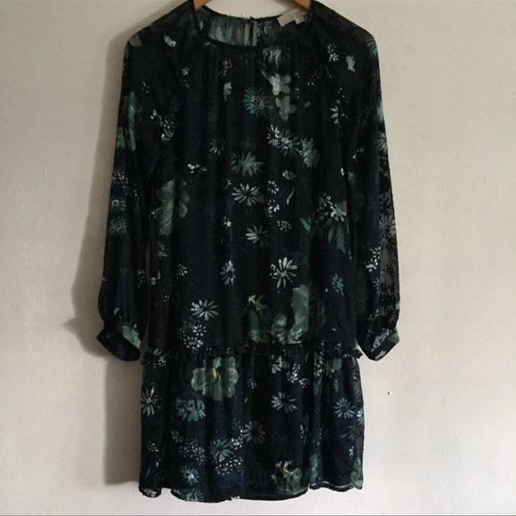 LOFT Garden Floral Flounce Dress - Picture 4 of 8